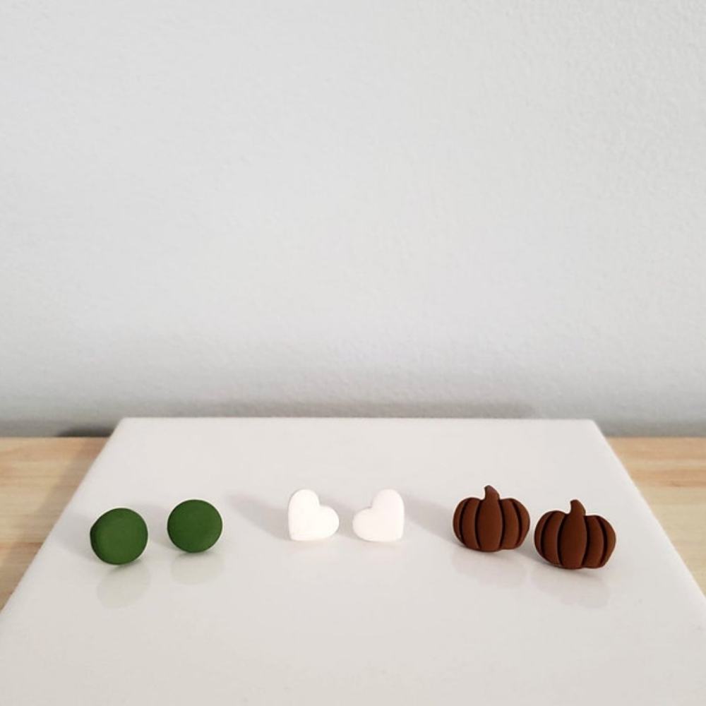 BRAND NEW! Neutral Fall Halloween Earring Stud Pack - Set of 3 Pairs of Earrings